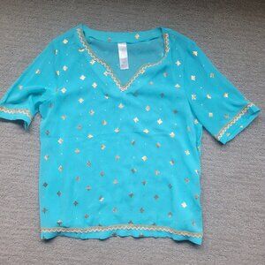 Avon pretty blue blouse